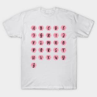 Calligraphy style alphabet design T-Shirt